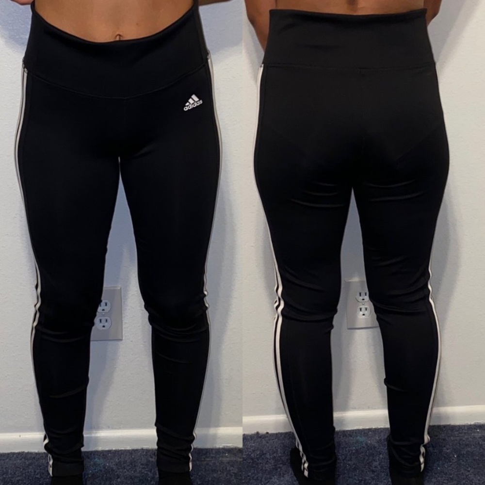 adidas black polyester leggings